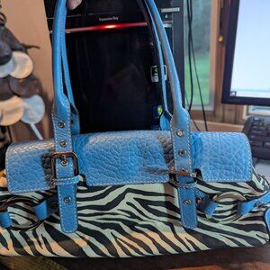 Adrienne Vittadini Purse Zebra And Light Blue